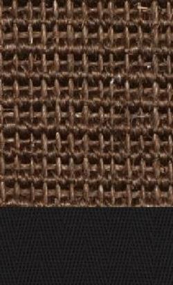 Sisal Salvador choco 060 tæppe med kantbånd i sort